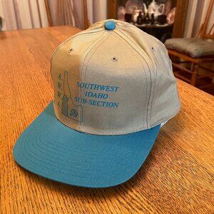 Men's AWWA Southwest Idaho Sub-Section Teal/Tan Snapback Baseball Hat Cap*